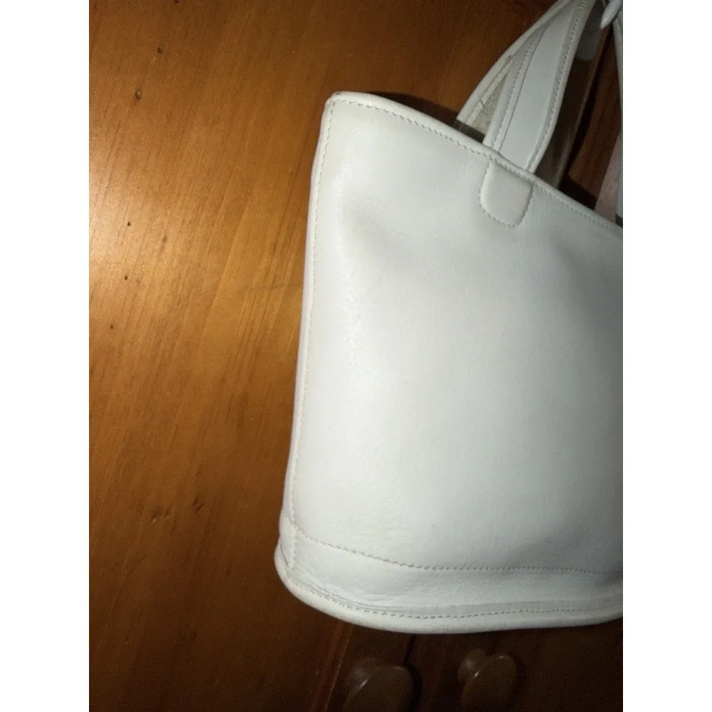 Coach 9301 Bleecker Basket Satchel White Leather Bag Vintage Purse Top Handle